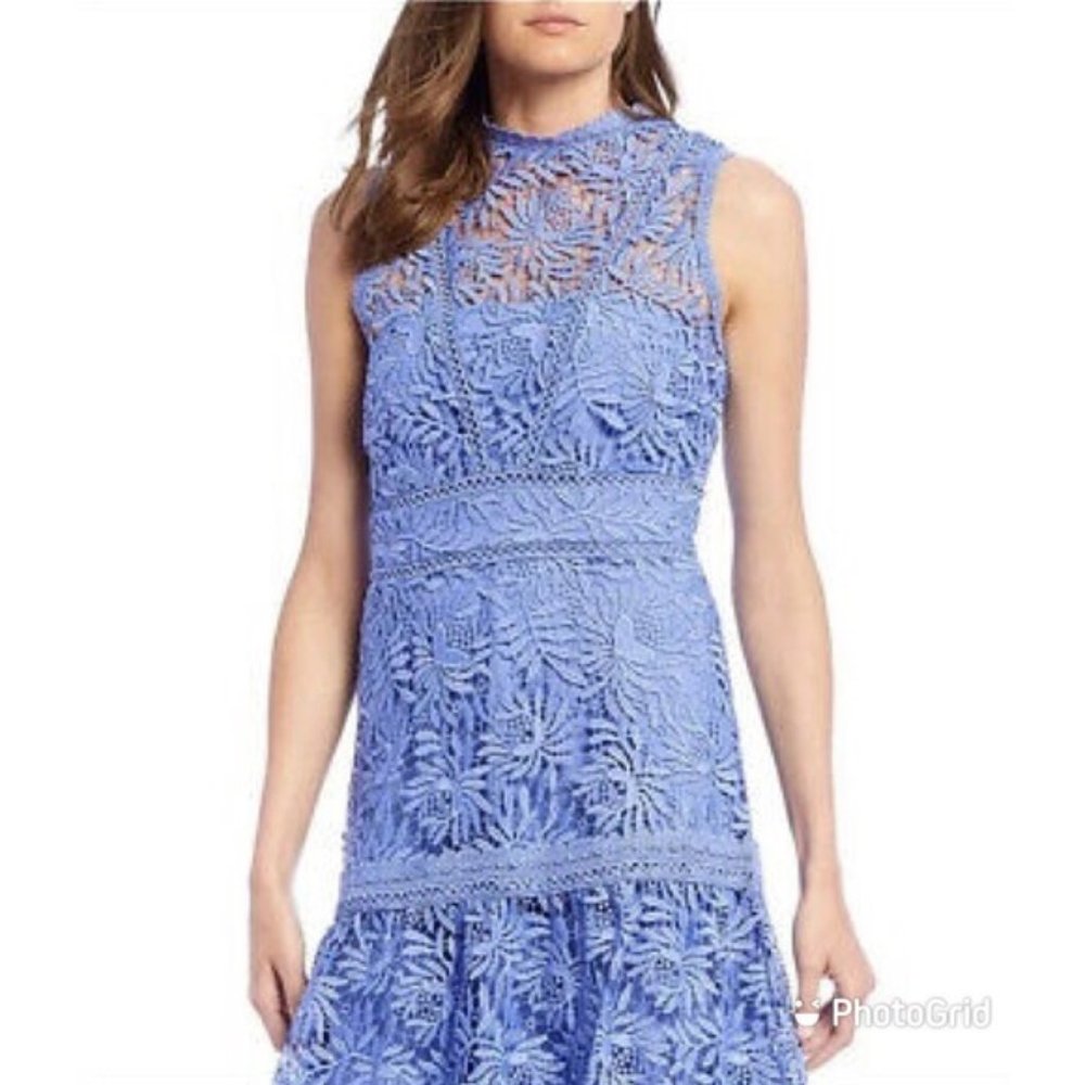 ANTONIO MELANI Blue Lace Midi Dress - Picture 7 of 15